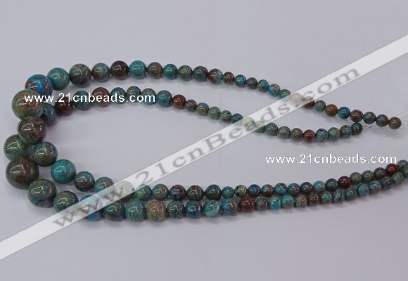 CAG9490 15.5 inches 6mm - 16mm round blue crazy lace agate beads