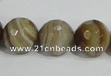 CAG950 16 inches 18mm faceted round madagascar agate gemstone beads