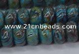 CAG9501 15.5 inches 6*10mm rondelle blue crazy lace agate beads