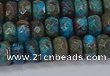 CAG9504 15.5 inches 5*8mm faceted rondelle blue crazy lace agate beads