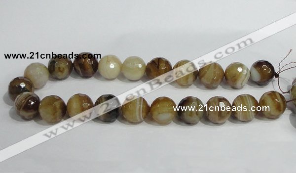 CAG951 16 inches 20mm faceted round madagascar agate gemstone beads