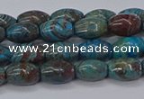 CAG9510 15.5 inches 5*8mm rice blue crazy lace agate beads