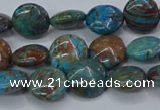 CAG9513 15.5 inches 10mm flat round blue crazy lace agate beads