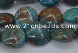 CAG9515 15.5 inches 14mm flat round blue crazy lace agate beads