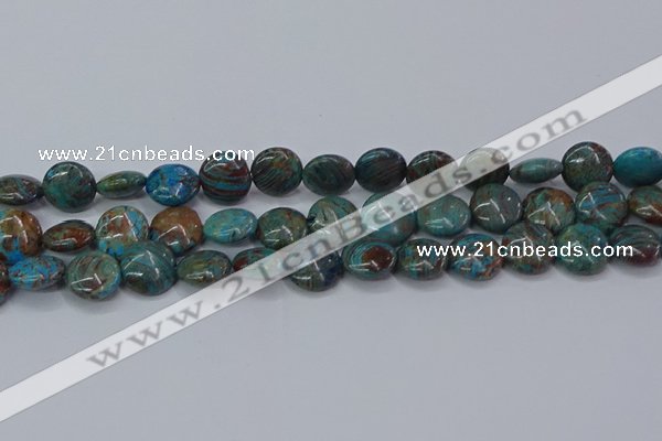 CAG9515 15.5 inches 14mm flat round blue crazy lace agate beads