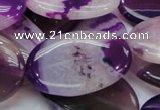 CAG952 15.5 inches 22*30mm oval purple agate gemstone beads