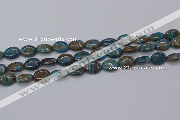 CAG9521 15.5 inches 12*16mm oval blue crazy lace agate beads