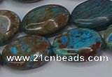 CAG9523 15.5 inches 15*20mm oval blue crazy lace agate beads