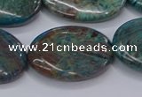 CAG9524 15.5 inches 18*25mm oval blue crazy lace agate beads