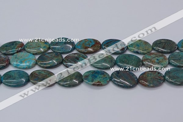 CAG9525 15.5 inches 22*30mm oval blue crazy lace agate beads