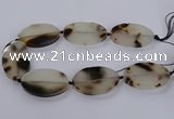 CAG9534 15.5 inches 35*55mm oval grey agate gemstone beads