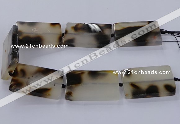 CAG9535 15.5 inches 35*55mm rectangle grey agate gemstone beads