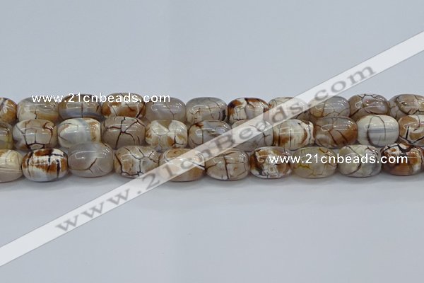 CAG9540 15.5 inches 13*18mm drum dragon veins agate beads