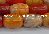 CAG9543 15.5 inches 13*18mm drum dragon veins agate beads