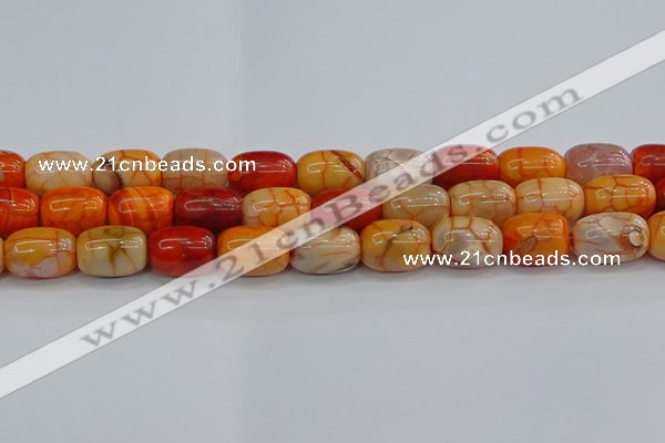 CAG9543 15.5 inches 13*18mm drum dragon veins agate beads