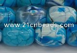 CAG9545 15.5 inches 13*18mm drum dragon veins agate beads