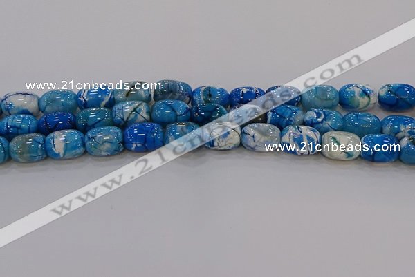 CAG9549 15.5 inches 13*18mm drum dragon veins agate beads