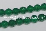 CAG955 15.5 inches 8mm faceted round green agate gemstone beads