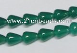 CAG956 15.5 inches 8*10mm teardrpop green agate gemstone beads