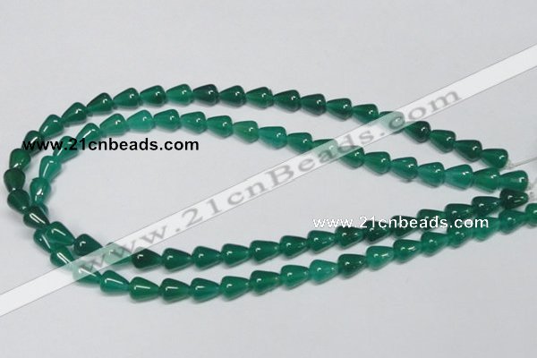 CAG956 15.5 inches 8*10mm teardrpop green agate gemstone beads