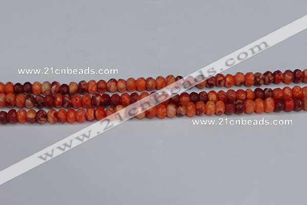 CAG9571 15.5 inches 4*6mm faceted rondelle crazy lace agate beads