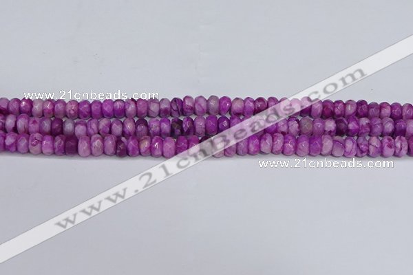 CAG9572 15.5 inches 4*6mm faceted rondelle crazy lace agate beads