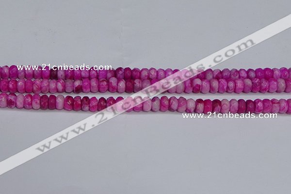 CAG9573 15.5 inches 4*6mm faceted rondelle crazy lace agate beads