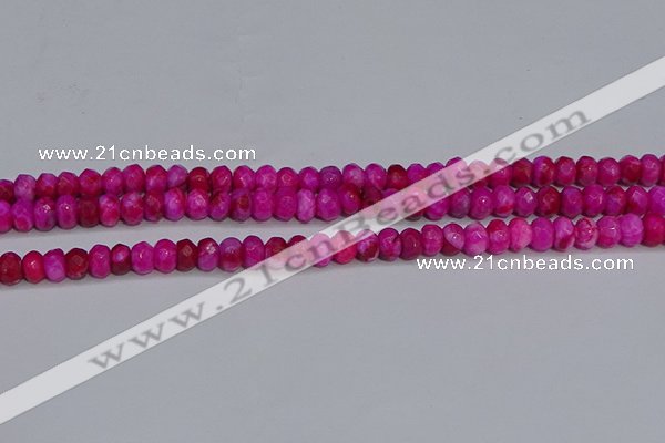 CAG9574 15.5 inches 4*6mm faceted rondelle crazy lace agate beads