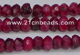 CAG9575 15.5 inches 4*6mm faceted rondelle crazy lace agate beads