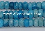 CAG9577 15.5 inches 4*6mm faceted rondelle crazy lace agate beads