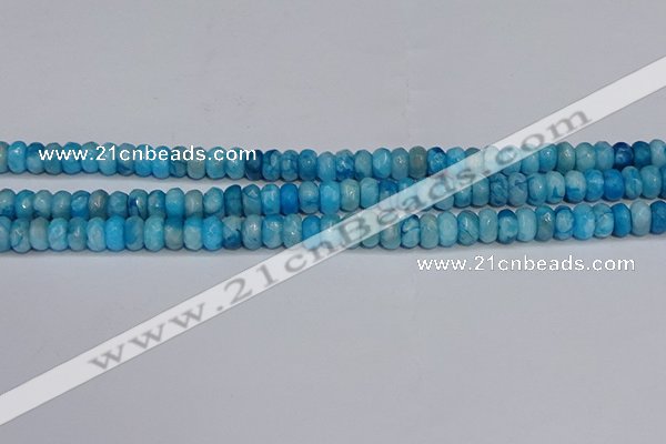 CAG9577 15.5 inches 4*6mm faceted rondelle crazy lace agate beads