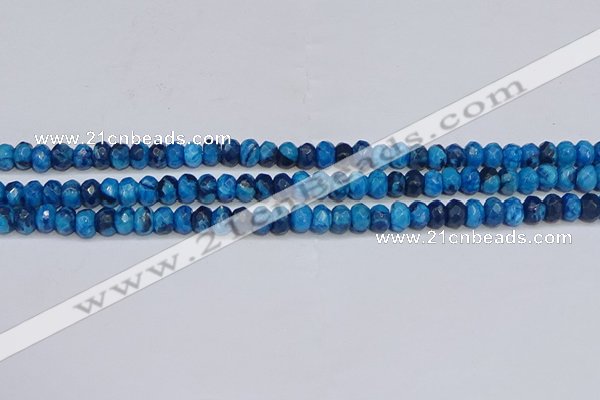 CAG9578 15.5 inches 4*6mm faceted rondelle crazy lace agate beads