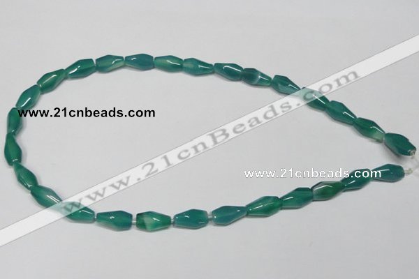 CAG958 15.5 inches 8*14mm faceted rice green agate gemstone beads