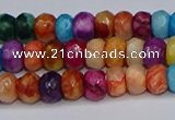 CAG9584 15.5 inches 4*6mm faceted rondelle crazy lace agate beads