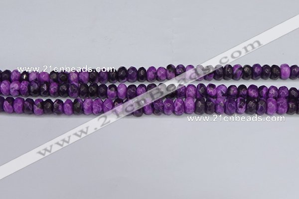 CAG9588 15.5 inches 5*8mm faceted rondelle crazy lace agate beads