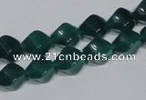 CAG960 15.5 inches 8*10mm twisted rice green agate gemstone beads