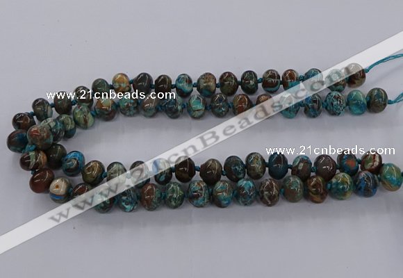 CAG9606 15.5 inches 10*14mm rondelle ocean agate gemstone beads