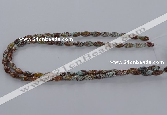 CAG9610 15.5 inches 6*12mm rice ocean agate gemstone beads