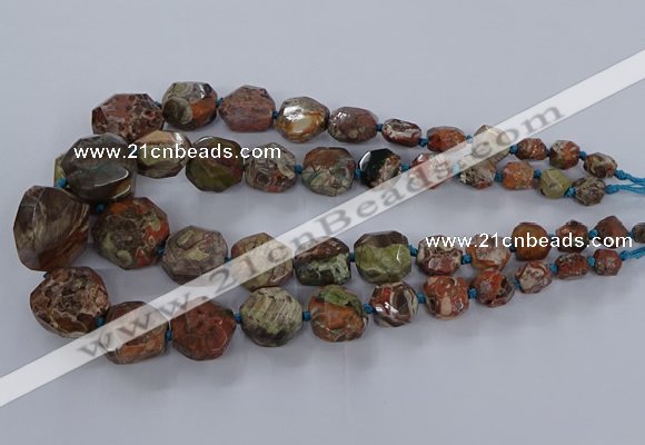 CAG9616 15.5 inches 8*10mm - 20*30mm faceted nuggets ocean agate beads