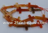 CAG9628 15.5 inches 32*48mm - 35*50mm cross dragon veins agate beads