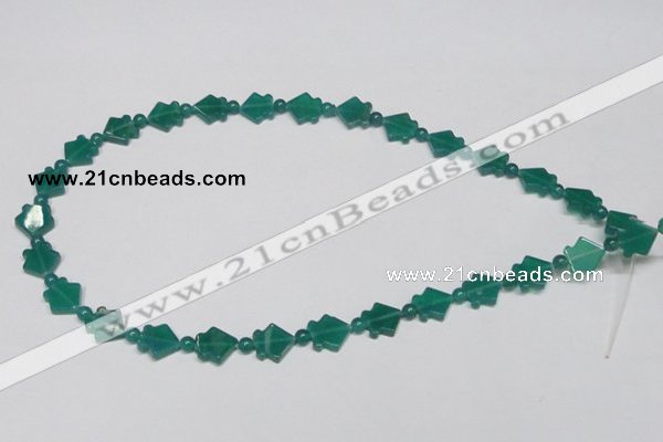 CAG963 15.5 inches 10*10mm fish green agate gemstone beads wholesale