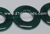 CAG965 15.5 inches 30mm donut green agate gemstone beads wholesale