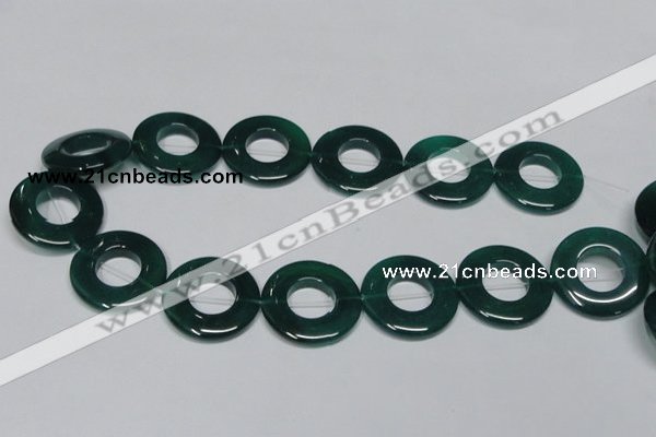 CAG965 15.5 inches 30mm donut green agate gemstone beads wholesale