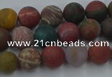 CAG9666 15.5 inches 6mm round matte ocean agate beads wholesale