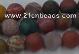 CAG9667 15.5 inches 8mm round matte ocean agate beads wholesale