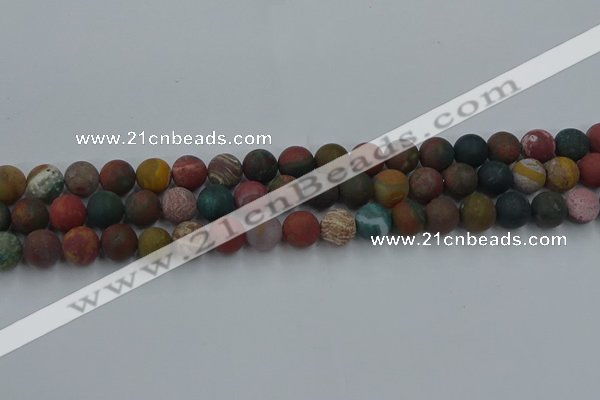 CAG9667 15.5 inches 8mm round matte ocean agate beads wholesale