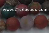 CAG9669 15.5 inches 12mm round matte ocean agate beads wholesale