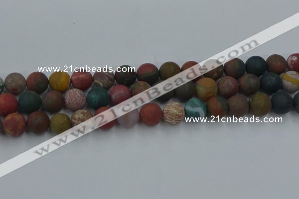 CAG9669 15.5 inches 12mm round matte ocean agate beads wholesale