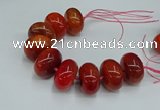 CAG9683 7.5 inches 20*35mm rondelle agate gemstone beads