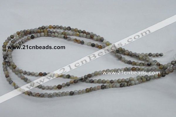 CAG970 15.5 inches 4mm round bamboo leaf agate gemstone beads